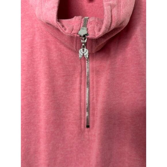 Victoria's Secret Pink 1/4 Zip Pullover Sweatshirt Sz Small Angel Wing Zip Pull - Picture 5 of 10